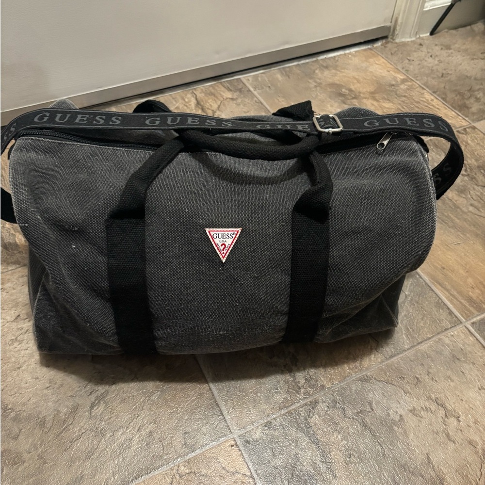 Guess Black Duffel Bag with Sturdy Design